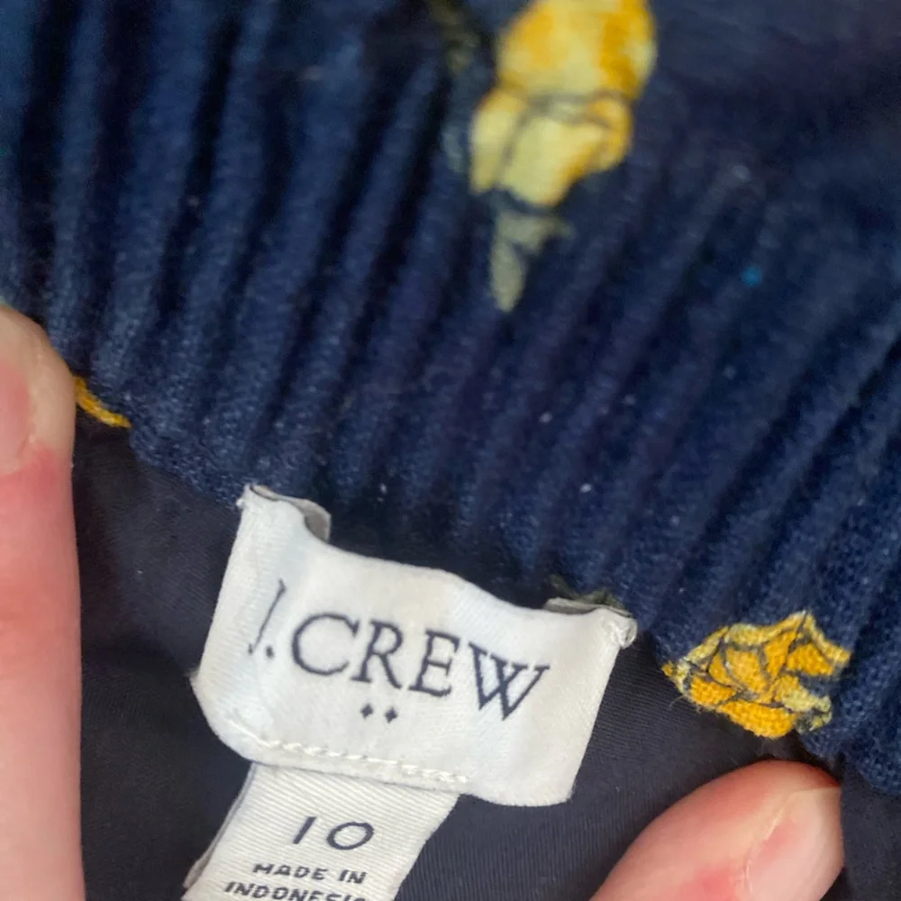J.Crew Factory Lemon Print Linen Blend Mini Skirt Pull On Pockets Size 10